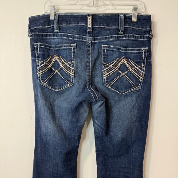 Ariat Women's REAL Low Rise Stretch Rosy Whipstitch Boot Cut Jean Lakeshore 33R - Picture 4 of 9